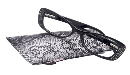 Premium Reading Glasses High End Reading Glass,  Small Frame Black  +1.25 to +3.00 magnifying glasses, Cat Eye. optical Frames