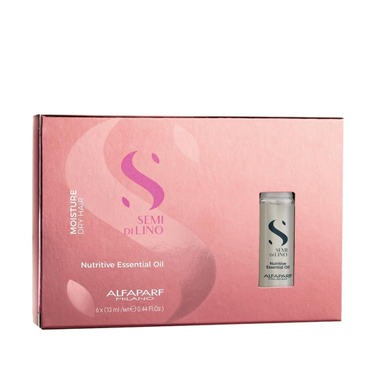 Alfaparf Semi Di Lino Moisture Nutritive Essential Oil 6x13 ml - Nourishing Hair Care for Dry & Damaged Hair