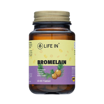 Life In Bromelain Dietary Supplement for Digestion 30 Tablets