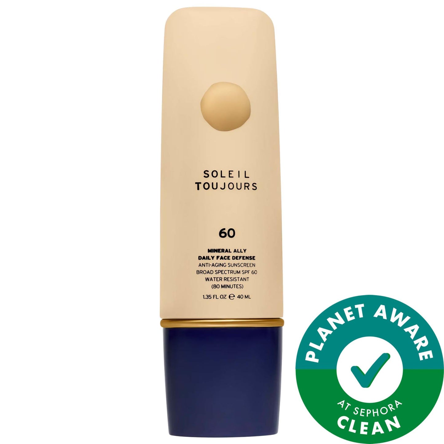 Daily Defense Moisturizer Mineral SPF 60 with Vitamin C - Antioxidant-Rich Vegan Face Moisturizer for Daily UV Protection