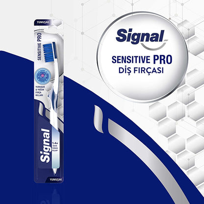 Signal Sensitive Pro Manual Toothbrush for Sensitive Teeth & Gums - Soft Bristle, Gentle Oral Care