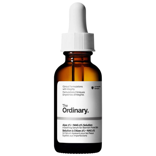 The Ordinary Aloe 2% + NAG 2% Solution - Vegan Skincare Serum for Post-Acne Marks & Uneven Skin Tone