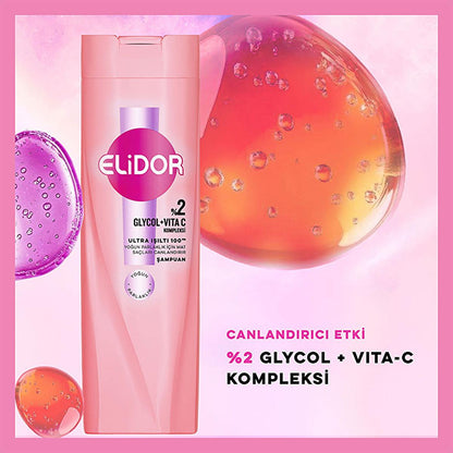 Elidor Ultra Shine Hair Care Shampoo - 100 Hours of 5x More Shine, Intensive Nourishment for Damaged Hair