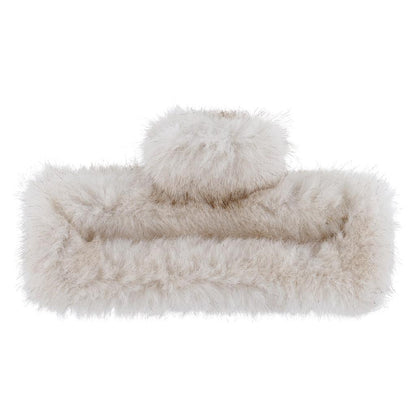 Eklips Rectangular Claw Clip in Ecru for Secure Hair Hold