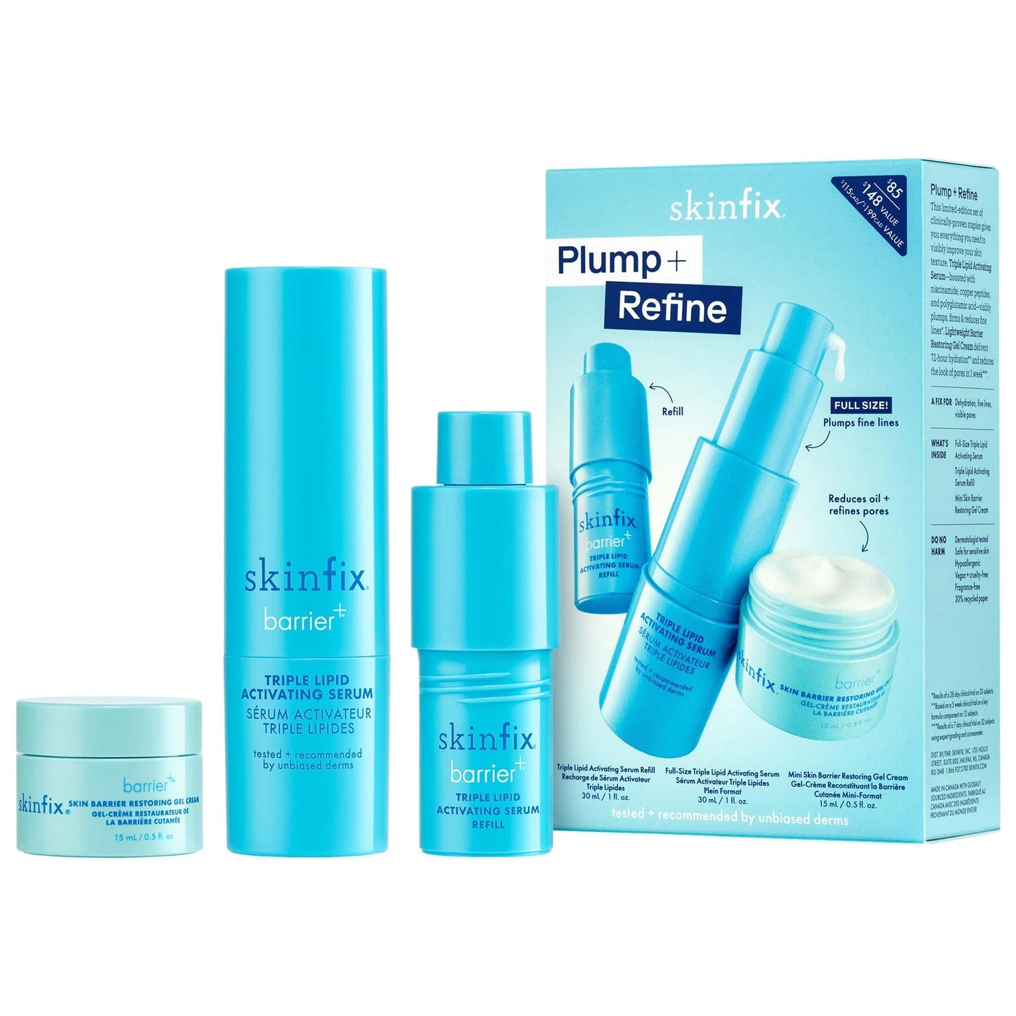 Plump: Anti-Aging Skincare Set - Refine Pores, Reduce Fine Lines & Improve Texture - Vegan & Cruelty-Free with Niacinamide & Peptides