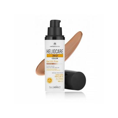 Heliocare 360 Gel Oil Free Bronze SPF50 Sunscreen Gel for Oily Skin - Matte Finish, Tinted, Anti-Aging Protection