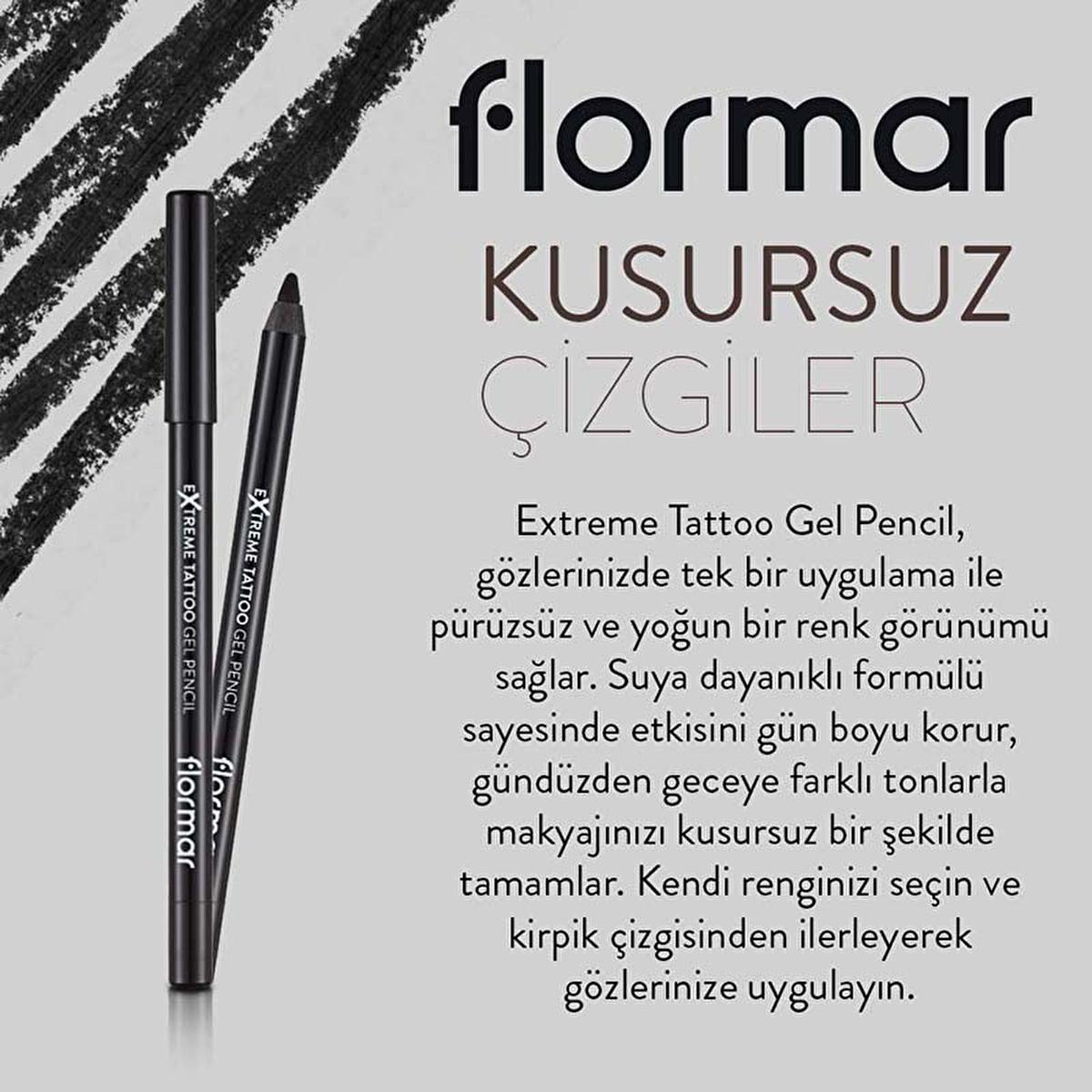 Flormar Extreme Tattoo Waterproof Gel Eyeliner - Long-Lasting, Smudge-Proof Makeup for Active Lifestyles