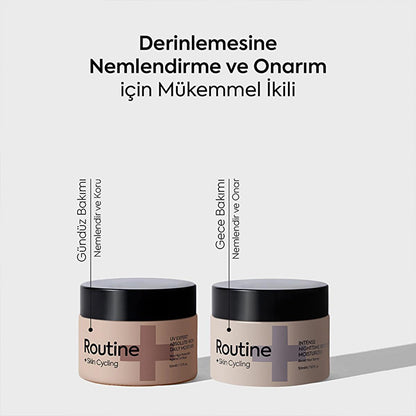 Routine+ Nighttime Recovery Moisturizer Cream - Hydrating, Vegan, Anti-Aging Face Cream for Dry, Sensitive Skin