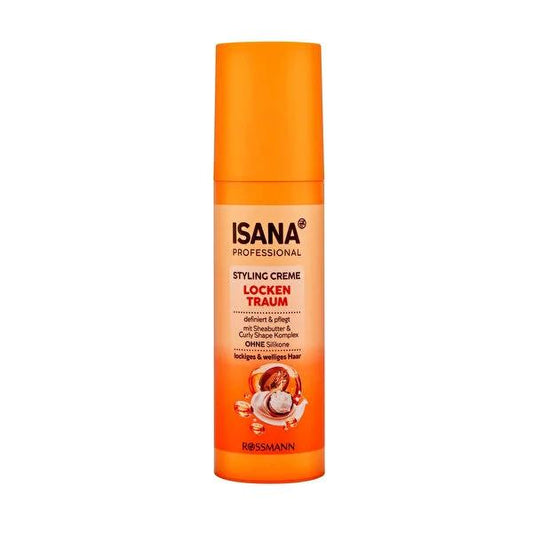 Isana Professional Curl Defining Cream - Anti Frizz, Pro-Vitamin B5, Rock Crystal Extract - Enhance & Define Natural Curls, Wavy Hair Styling Cream