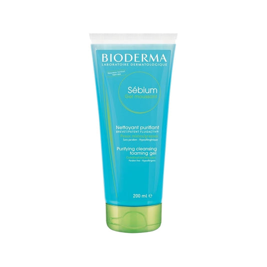 Bioderma Sebium Foaming Gel Cleanser for Acne-Prone Skin - Dermatologically Tested, 200ml
