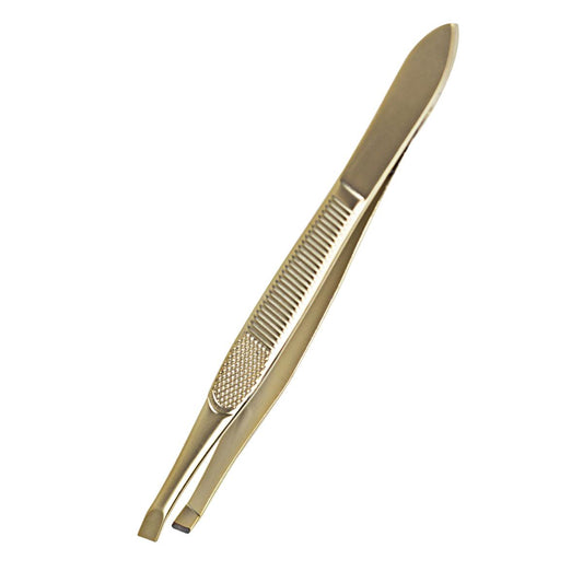 Nascita Slanted Tweezers Gold - Precision Eyebrow & Mustache Grooming Tool for Personal Care