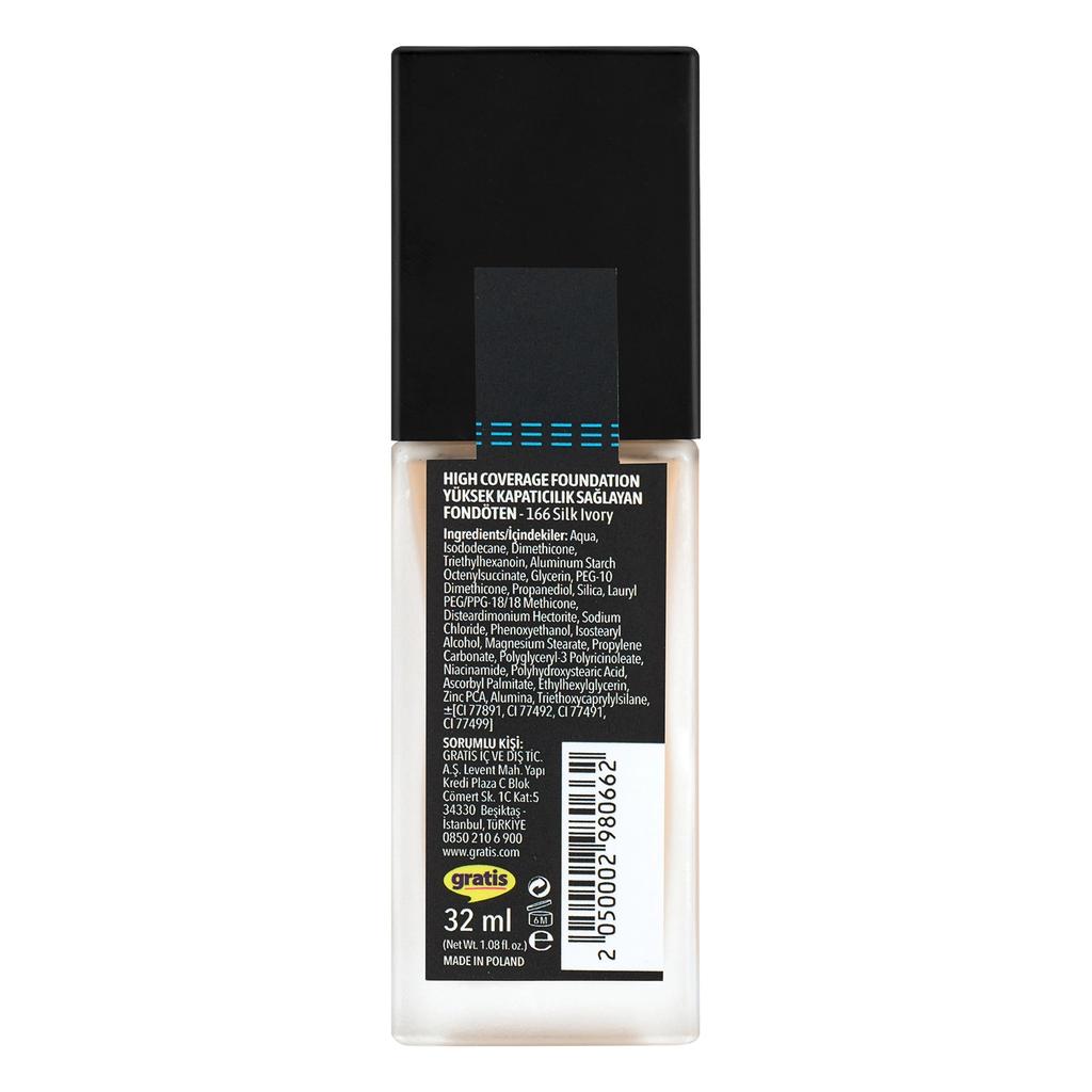 LYKD High Coverage Foundation Silk Ivory 166 for Even Skin Tone