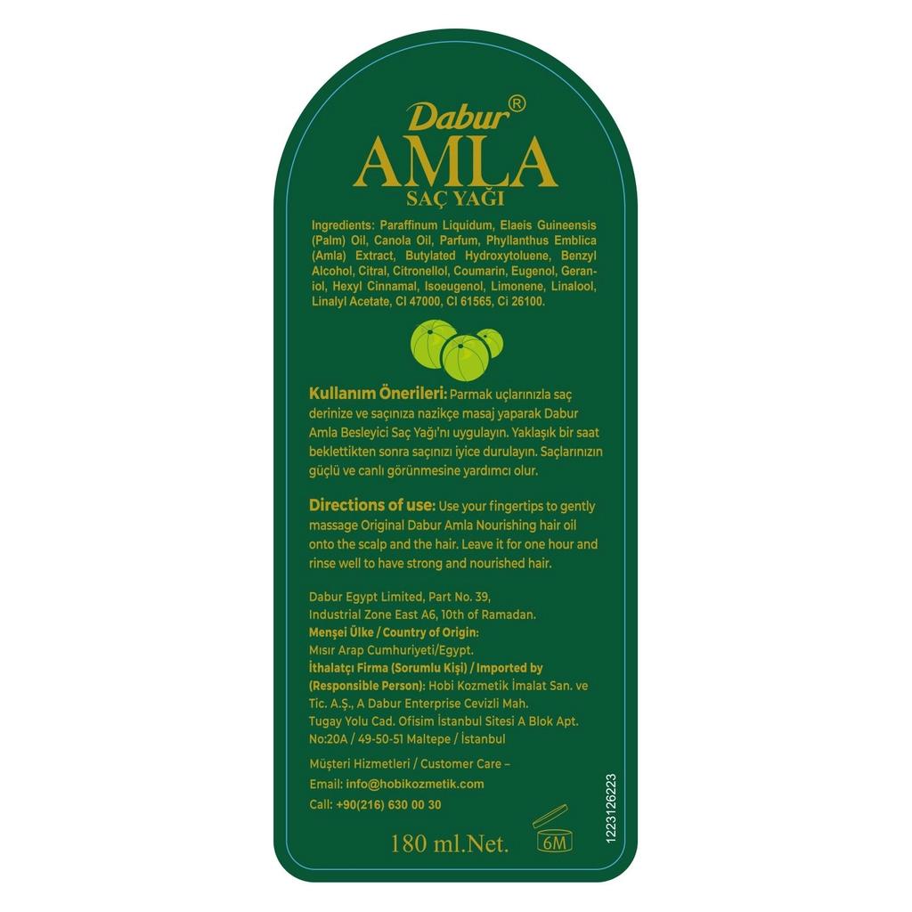 Dabur Amla Nourishing Hair Oil for Stronger Hair 180 ml