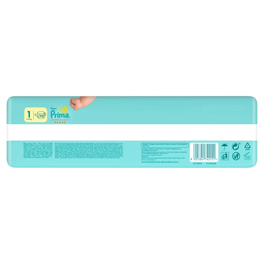 Pampers Premium Care Size 1 Newborn Diapers 70 Count