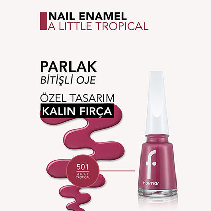Flormar Nail Enamel - Long Lasting Nail Polish with Nail Care Benefits