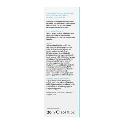 Authoriderm 10% Niacinamide & 1% Zinc PCA Serum 30 ml