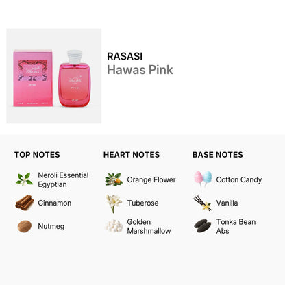 Rasasi Ladies Hawas Pink EDP Spray 3.4 oz for woman