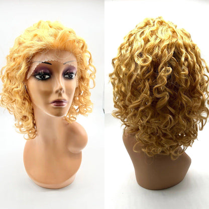 VIP Extensions Remy Human Hair Lace Front Wig 500 Curly 15" - Choose Color