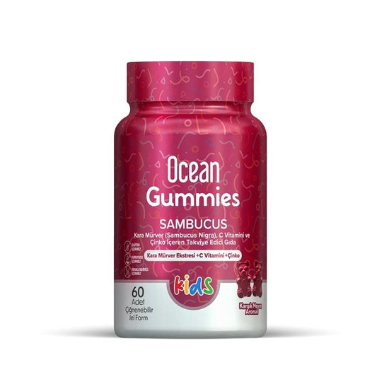 Ocean Gummies Kids Immune Support Supplement with Elderberry Extract - 60 Count Chewable Jelly Form, Gluten-Free, Vitamin C & Zinc for Children Aged 4-10