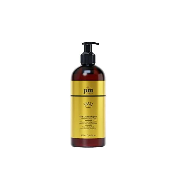 Piu Cosmetic Facial Cleansing Gel for Sensitive & Dry Skin - Gentle, Moisturizing, Hyaluronic Acid & Panthenol - 13.53 fl oz