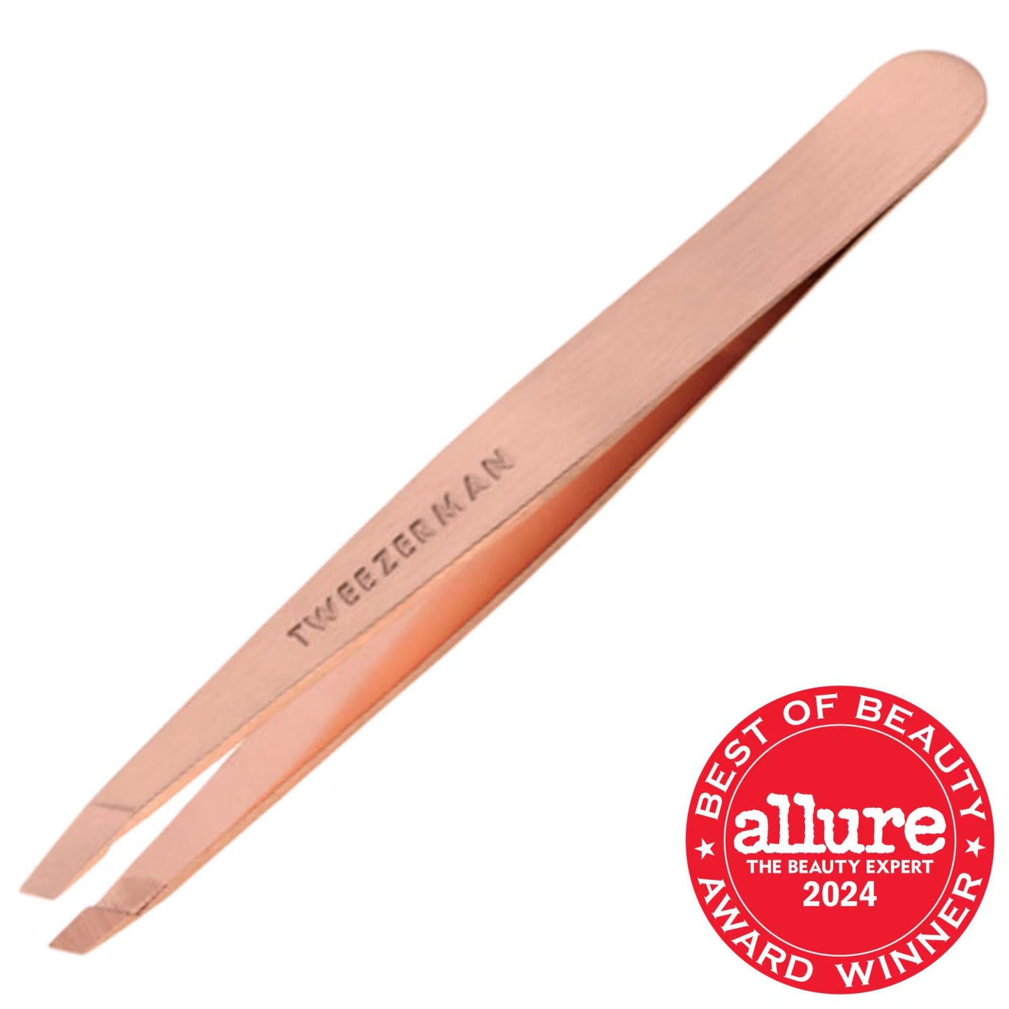 Stainless Steel Slant Tip Eyebrow Tweezers - Precision Hair Removal & Brow Shaping