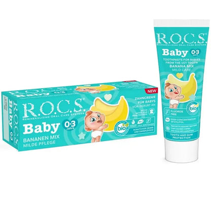 Rocs Baby Banana Toothpaste Gentle Oral Care for Ages 0-3