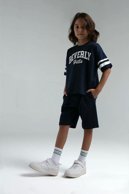 Rolly Polly Teen Boys Navy Bermuda Set with Breathable Fabric