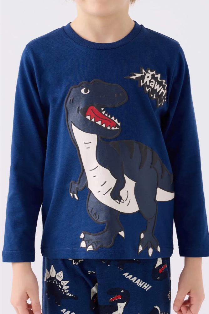 Roly Poly Boys Long Sleeve Pajama Set in Dark Indigo