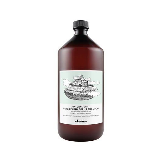 Davines Detoxifying Scalp Scrub Shampoo: Deep Cleansing & Purifying for Oily Hair - 1000ml Salon Size