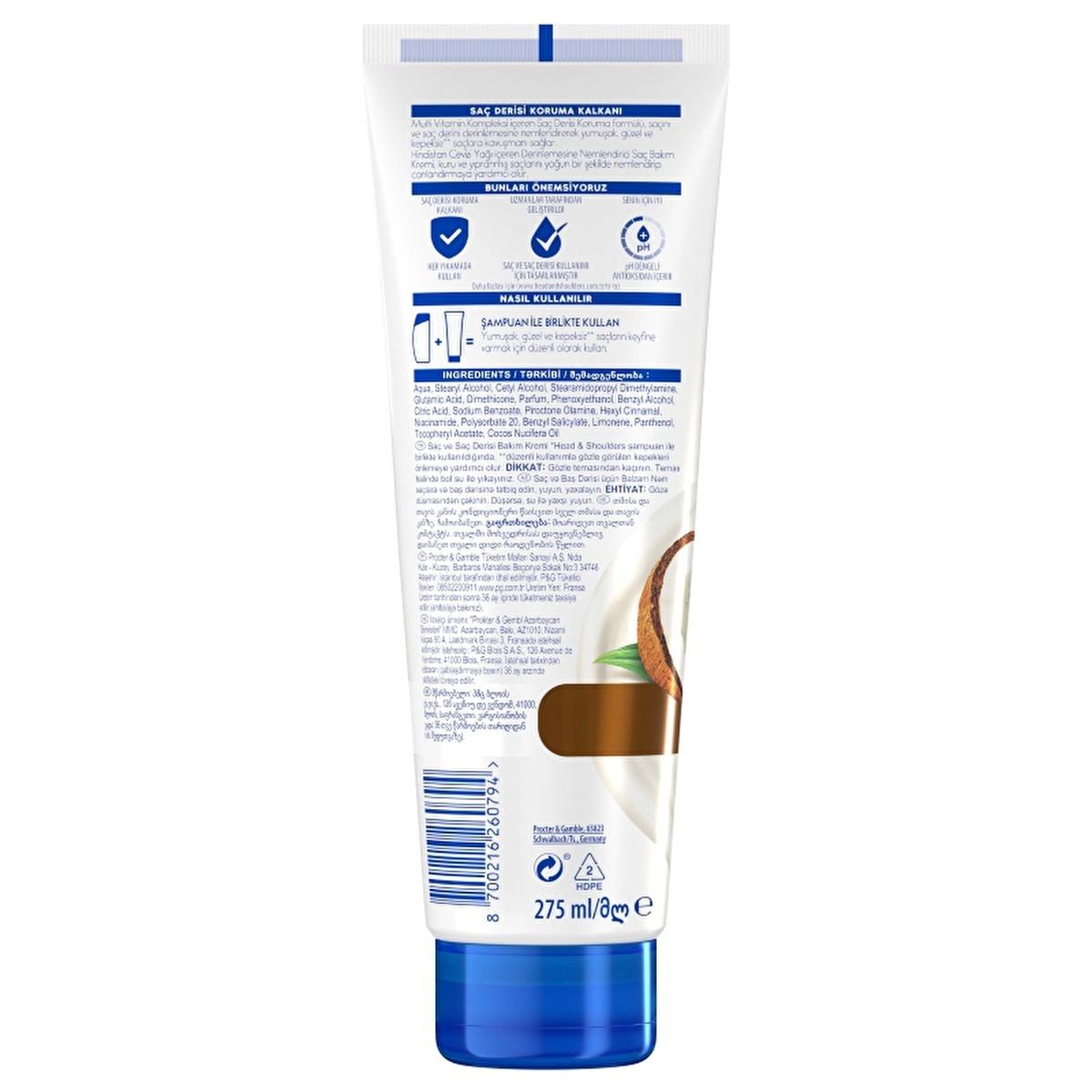 Head & Shoulders Coconut Oil Deep Moisturizing Hair Conditioner: Anti-Dandruff & Frizz Control, Hydrates Dry Scalp, Lasting Coconut Scent