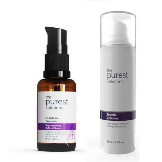 The Purest Solutions Anti-Aging Skincare Set - Retinol Serum & Peptide Complex for Smoother, Youthful Skin