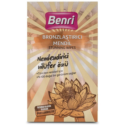 Benri Bronzing Wipe for a Natural-Looking Tan, 1 Piece