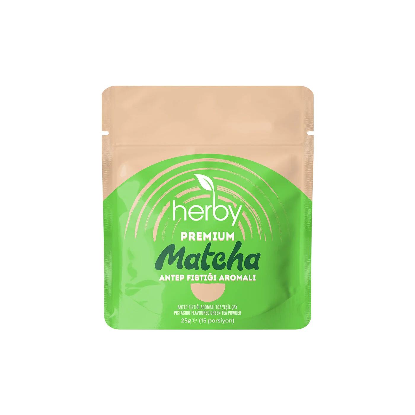 Herby Premium Matcha Pistachio Flavored Green Tea Powder 25g