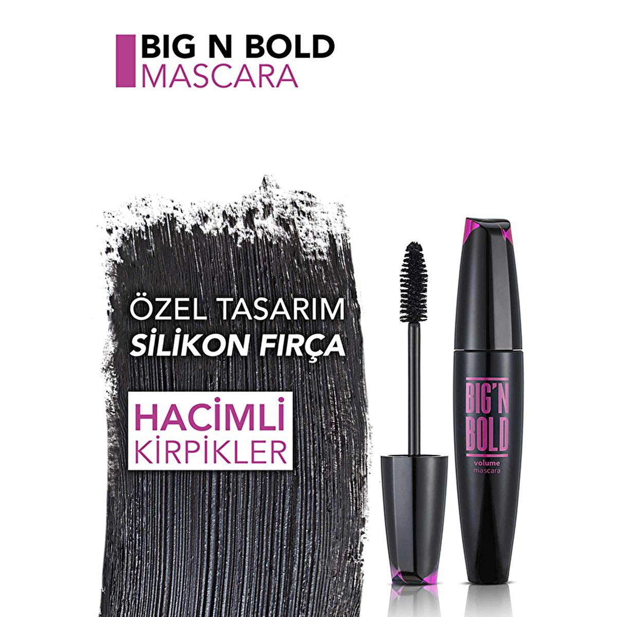 Flormar Big N Bold Volumizing Mascara - Dramatic Eyelash Enhancement, Long-Lasting, Waterproof Option