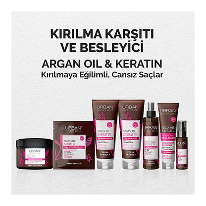 Urban Care Argan Oil & Keratin Leave-In Hair Cream: Anti-Breakage, Frizz Control & Damage Repair, 5.07 fl oz