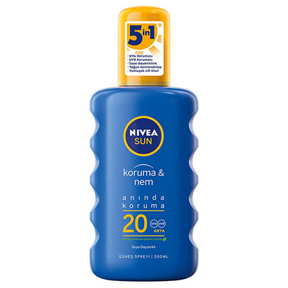 Nivea Sun SPF 20 Sunscreen Spray: 48-Hour Moisture, UVA/UVB Protection, Water Resistant - Ocean Friendly Formula