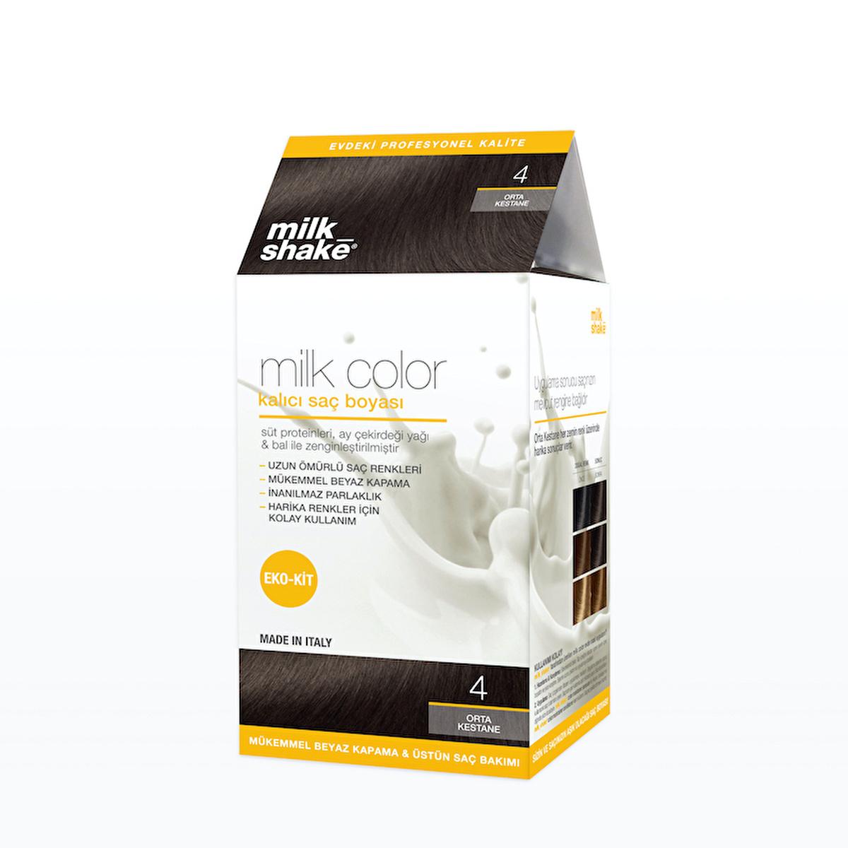 milk_shake Milk Color Permanent Hair Dye - Nourishing, Long-Lasting, Easy Application - Medium Chestnut 4