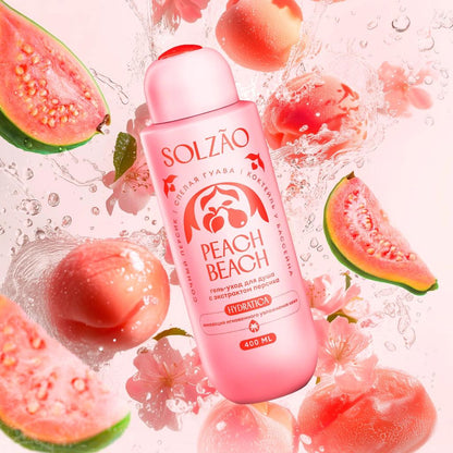 Solzao Peach Beach Shower Gel for Soft Skin 400 ml