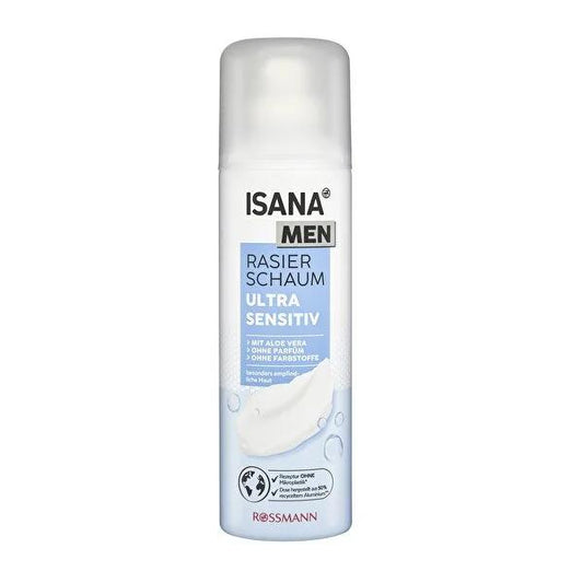 Isana Men Sensitive Skin Shaving Cream with Aloe Vera - Gentle, Soothing, 300ml for Men - Isana