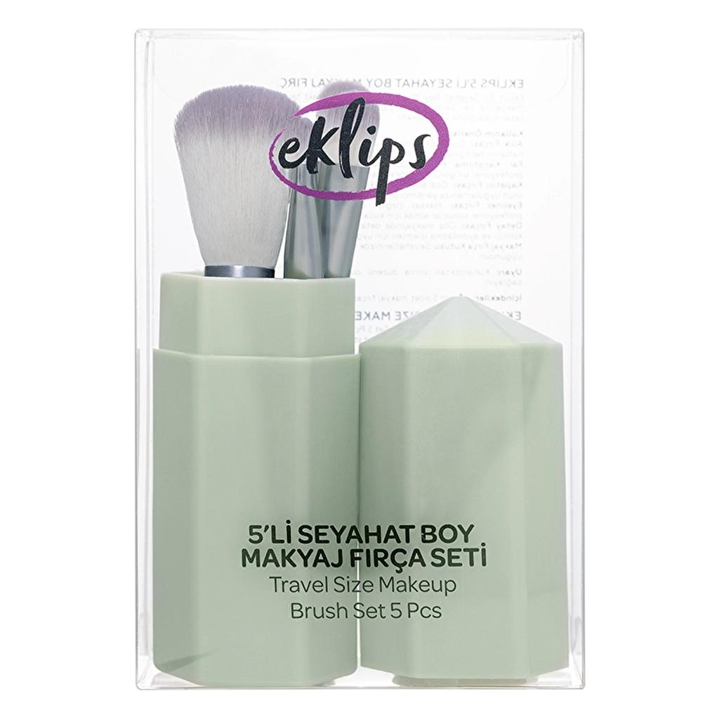 Eklips 5-Piece Travel Makeup Brush Set with Pouch