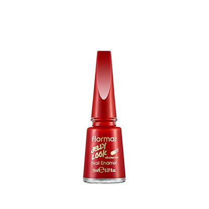 Flormar Scarlet Jelly Nail Polish: High Shine, Gel Effect, Long Lasting, Intense Pigment - Red Jelly Polish
