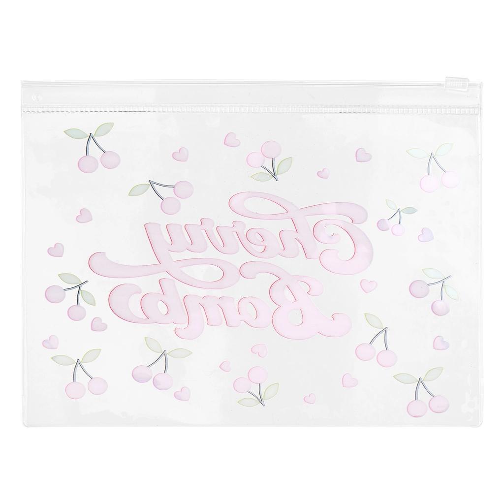 Eklips Cherry Print Transparent Clutch Bag for Cosmetics