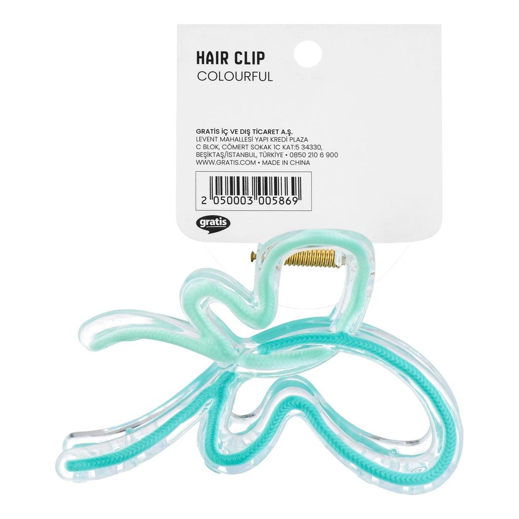 Eklips Green Ribbon Claw Clip for Secure Hair Styling, 1 Count