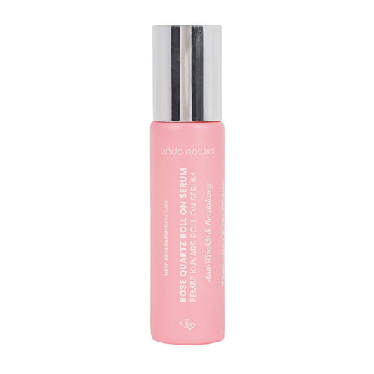 Bade Natural Pink Quartz Anti-Aging Face Serum: Natural Antioxidant Roll-On for Wrinkle Reduction, Hydration, and Radiant Skin (0.34 fl oz)