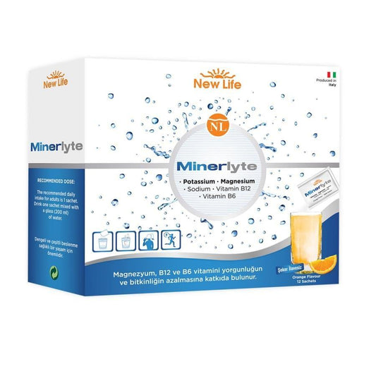 New Life Minerlyte Dietary Supplement - Mineral & Vitamin Rich, Orange Flavor, 12 Single-Use Sachets