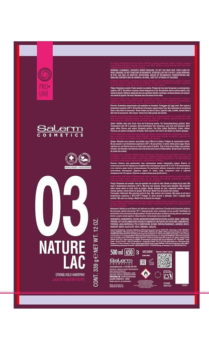 Salerm Pro Line 03 Nature Lac Strong Hold Hairspray 650 ml