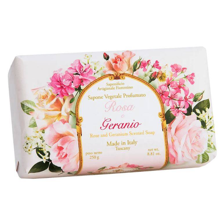 Saponificio Artigianale Fiorentino Rose & Geranium Soap 250g