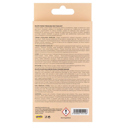 Eklips Pearlescent Beige Square Press-On Nails 24-Pack