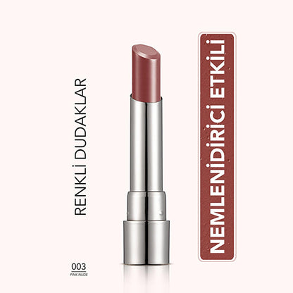 Flormar Sheer Up Moisturizing Lipstick - Pinky Nude: Natural Color, Glossy Finish, Hydrating Lip Color