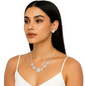 Floral Crystal Necklace & Earrings Jewelry Set